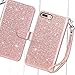 iPhone 7 Plus Case, iPhone 8 Plus Wallet Case, UrbanDrama Glitter Shiny Faux Leather Magnetic Closure Credit Card Slot Cash Holder Protective Case for iPhone 7 Plus/iPhone 8 Plus 5.5