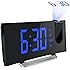Mpow Projection Clock, FM Radio Alarm Clock, Curved-Screen Digital Alarm Clock, 5'' LED Display with Dimmer, Dual Alarm with USB Charging Port, 12/24 Hours, Backup Battery for Clock Setting