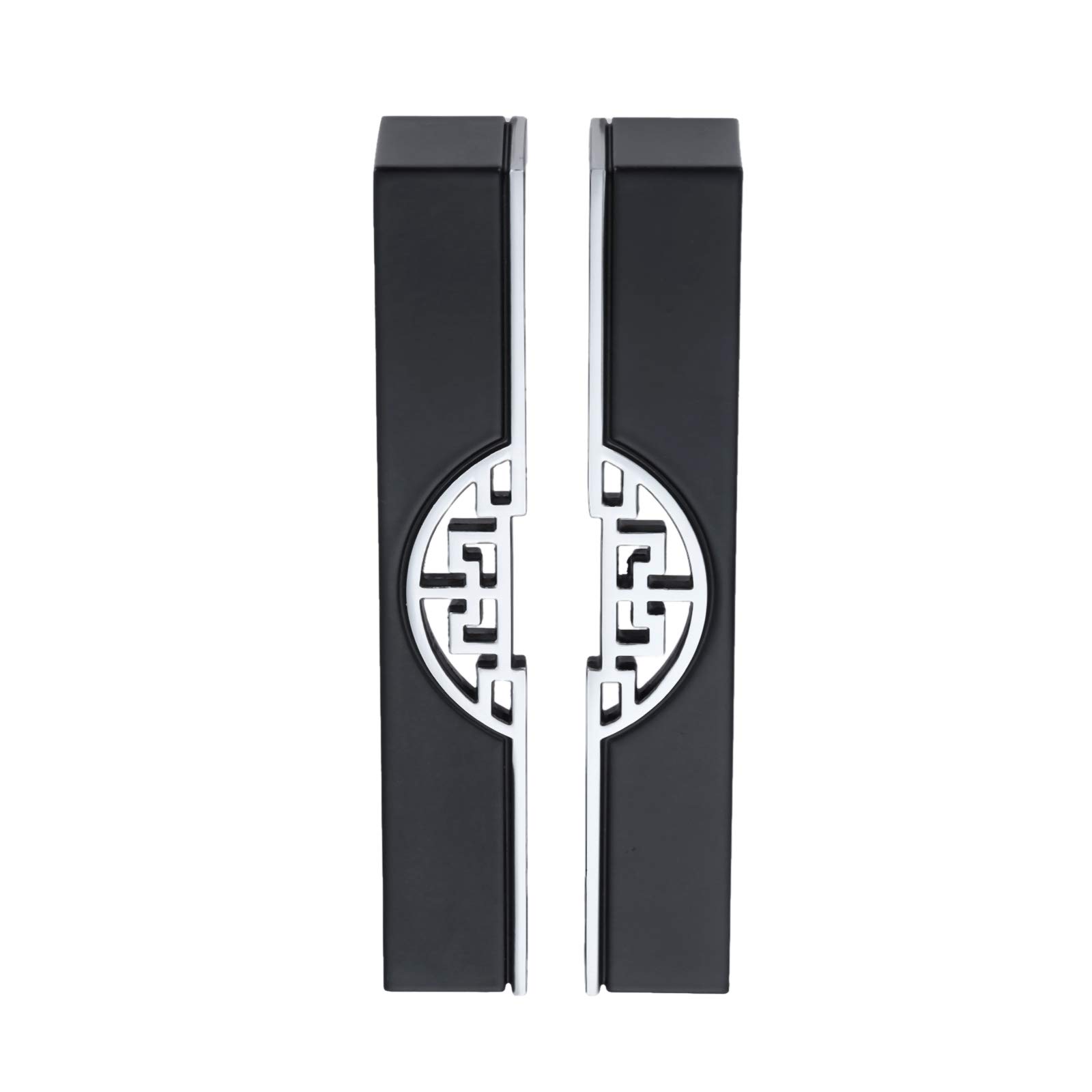 Mgoodoo Outdoor Pull Handles for Doors Black Pull Handle 128mm for Outside Internal Shed Door Zinc Alloy Knobs Hole Pitch-Pack of 2