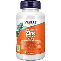 NOW Supplements, Zinc Glycinate with 250 mg Pumpkin Seed Oil, Supports Prostate Health, 120 Softgels