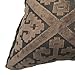 YOUR SMILE Flocking Trellis Geometric Square Decorative Throw Pillows Case Cushion Covers Shell Cotton Linen Blend 18 X 18 Inches , Pack of 2 (Brown)