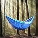 Hammock,Wonbor Camping Double Hammock Lightweight Portable Parachute Nylon Hammock With Tree Ropes And Carabiners For Outdoor Backpack Travel Beach Yard Hanging Bed Sleeping Swing - Blue