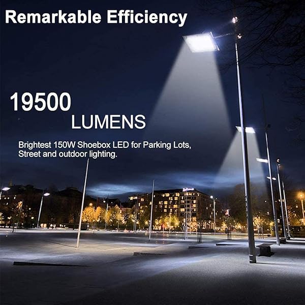 LEDMO LED PARKING LOT LIGHT DUSK TO DAWN OUTDOOR LIGHTING WITH ADJUSTABLE ARM MOUNT 19500LM WATERPROOF WALL LIGHT FIXTURES 150W FLOOD SECURITY LIGHTING FOR GARAGE YARD SHOP WAREHOUSE BARN(3 PACK)