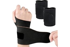 Reaindeer 2 Pcs Adjustable Wrist Brace for Carpal Tunnel, Tendonitis, Arthritis Pain Relief, Ultra-Thin Breathable Wrist Supp