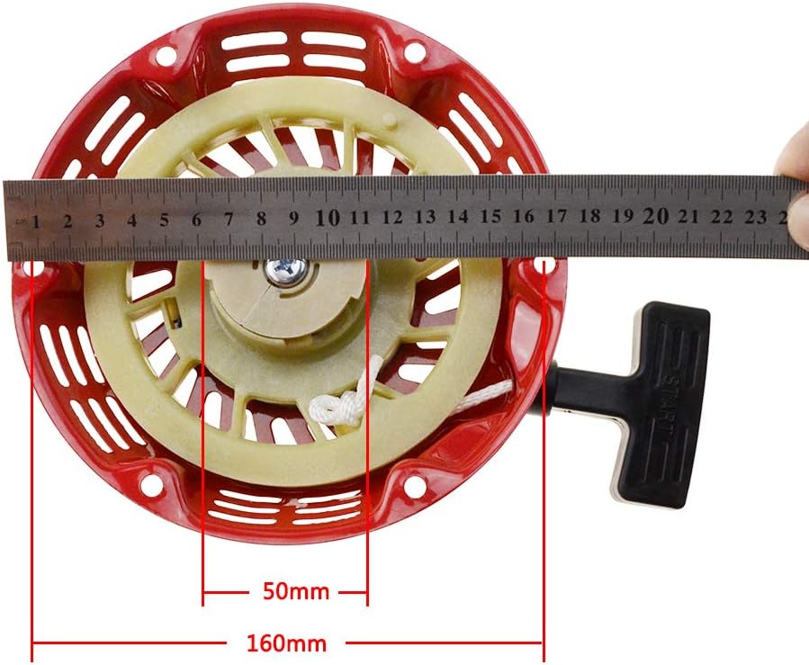 WOOSTAR Recoil Pull Starter Replacement for GX160 GX200 Generator 168F 5.5HP 6.5HP Engine Lawn Mower Red - Image 4