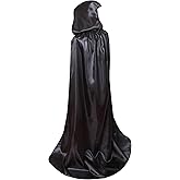 BIGXIAN Extra Long Hooded Satin Cloak, Halloween Christmas Fancy Cape