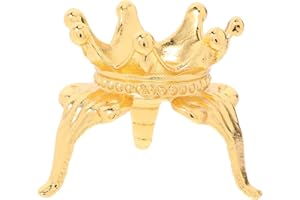 Generic Metal Mini Crown Crystal Ball Base Stand, Large Tripod Display Holder for Home Office Decor