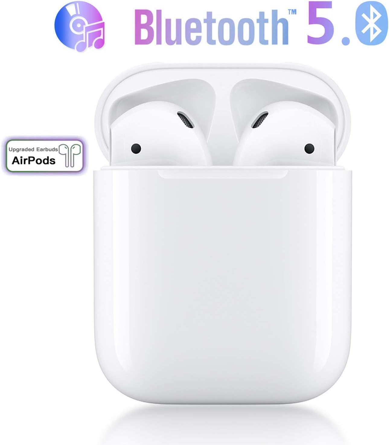 Wireless Headphones Henaci Bluetooth Headphones In Ear 5.0 Wireless Earphones Touch Control Earbuds 20H Playtime Built-in Dual Mic/HiFi stereo With Charging Case for IOS Android Apple Airpods Pro