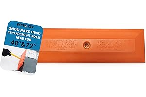 Shuttsco 18" Snow Rake Head Only for Cars and Trucks - Orange Polyethylene Bristles - Replacement Foam Head for 48" and 72" W