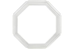 GENERIC Octagon Vinyl Window 24"x24" – Energy Efficient Heavy-Duty Frame for Sheds, Garages, Mobile Homes