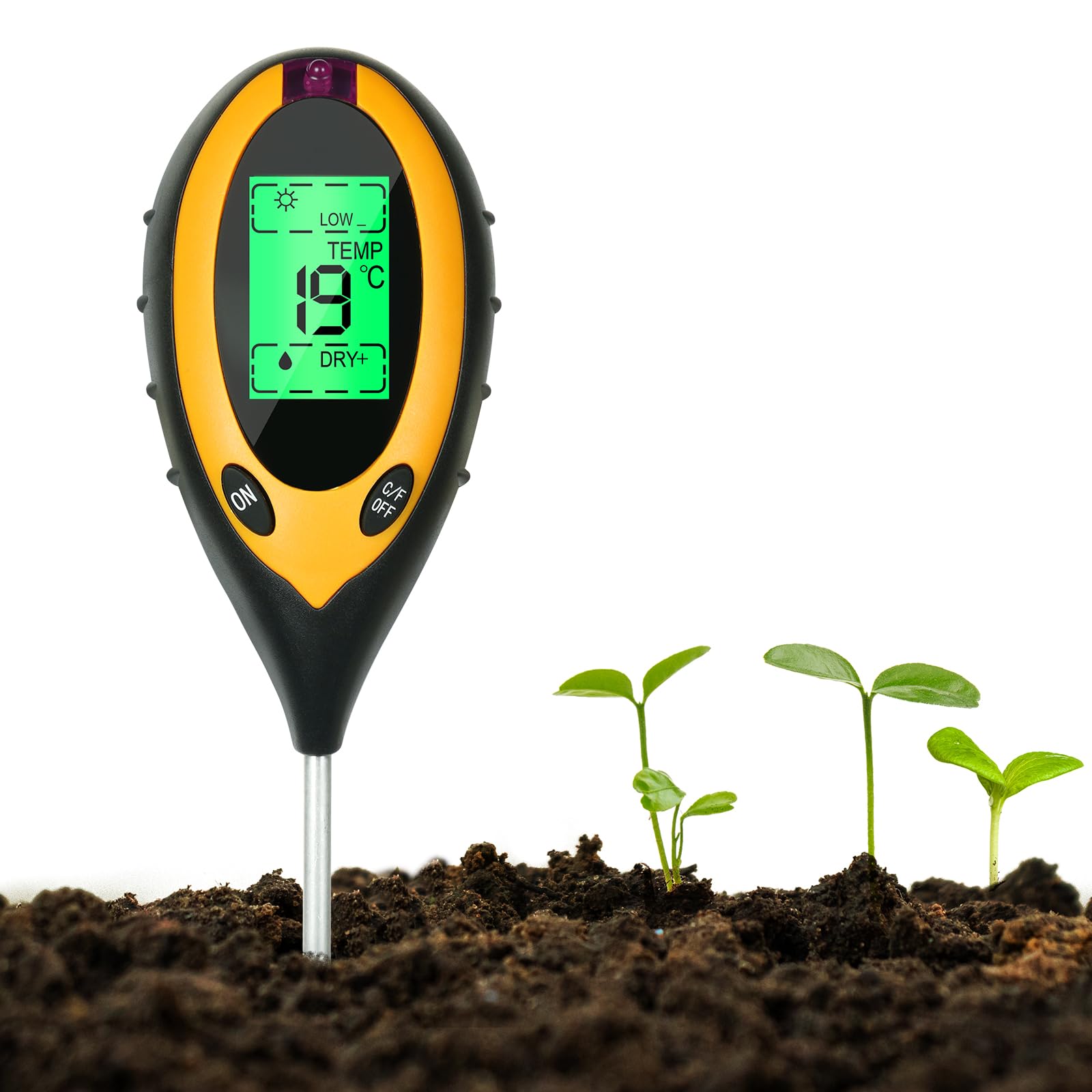 flintronic 4 in 1 Soil Tester, Ground Moisture/PH/Light/TemperatureTester, Garden Agriculture Moisture Tester, Compact & Lightweight, Suitable For Indoor And Outdoor Vegetable Bed Gardens, Etc — image 1