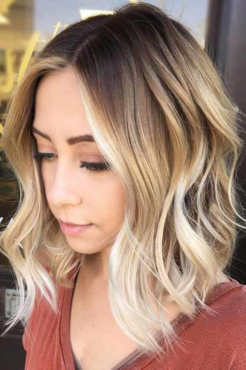Symeiw Ombre Blonde 9143 Short Curly Ombre Blonde Bob Hair Wigs
