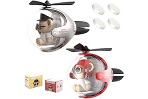 DUHKHAS 2 Pcs Pilot Car Air Freshener, Cute Duck Car Vent Clip Air Freshener Automotive Air Outlet Fan Diffuser, Car Interiors Vent Decoration (Silver+Red)