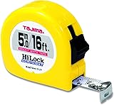 TAJIMA Tape Measure - 16 ft / 5m x 1 inch Hi-Lock