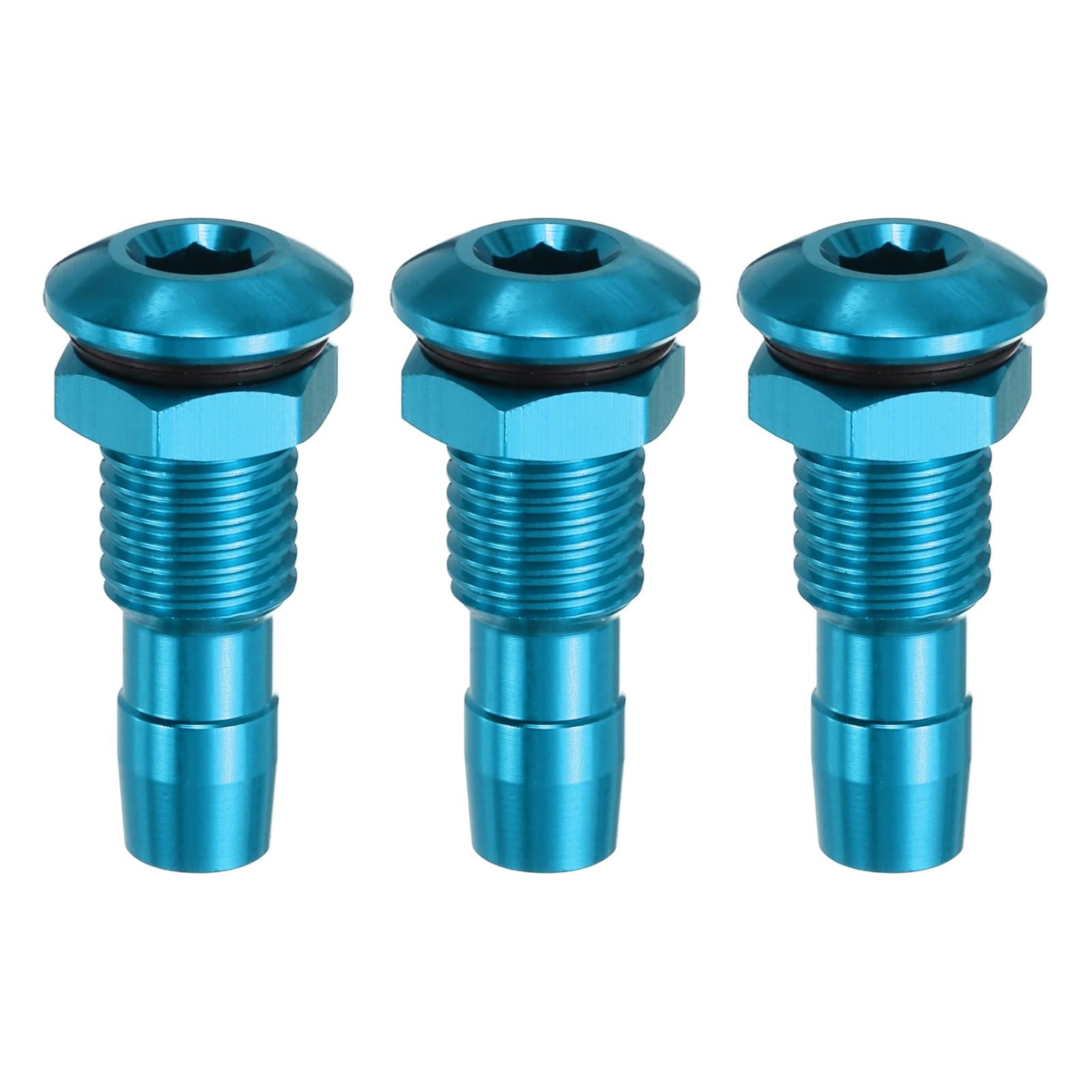 sourcing map 3Pcs 25mm M8 RC Boat Water Nipple Water Outlet Nozzle Aluminium Alloy Cooling Tube Extension for RC Boat Motor Cooling System Kit Blue