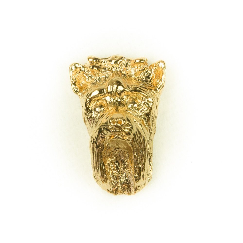 YORKSHIRE TERRIER Made in U.K Artistic Style Dog Clutch Lapel Pin Collection 22ct Gold Plated