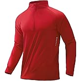 MIER Dry Fit Quarter Zip Pullover for Men, Long Sleeve 1/4 Zip Lightweight Golf Athletic Fishing Shirts (Sun Protection)