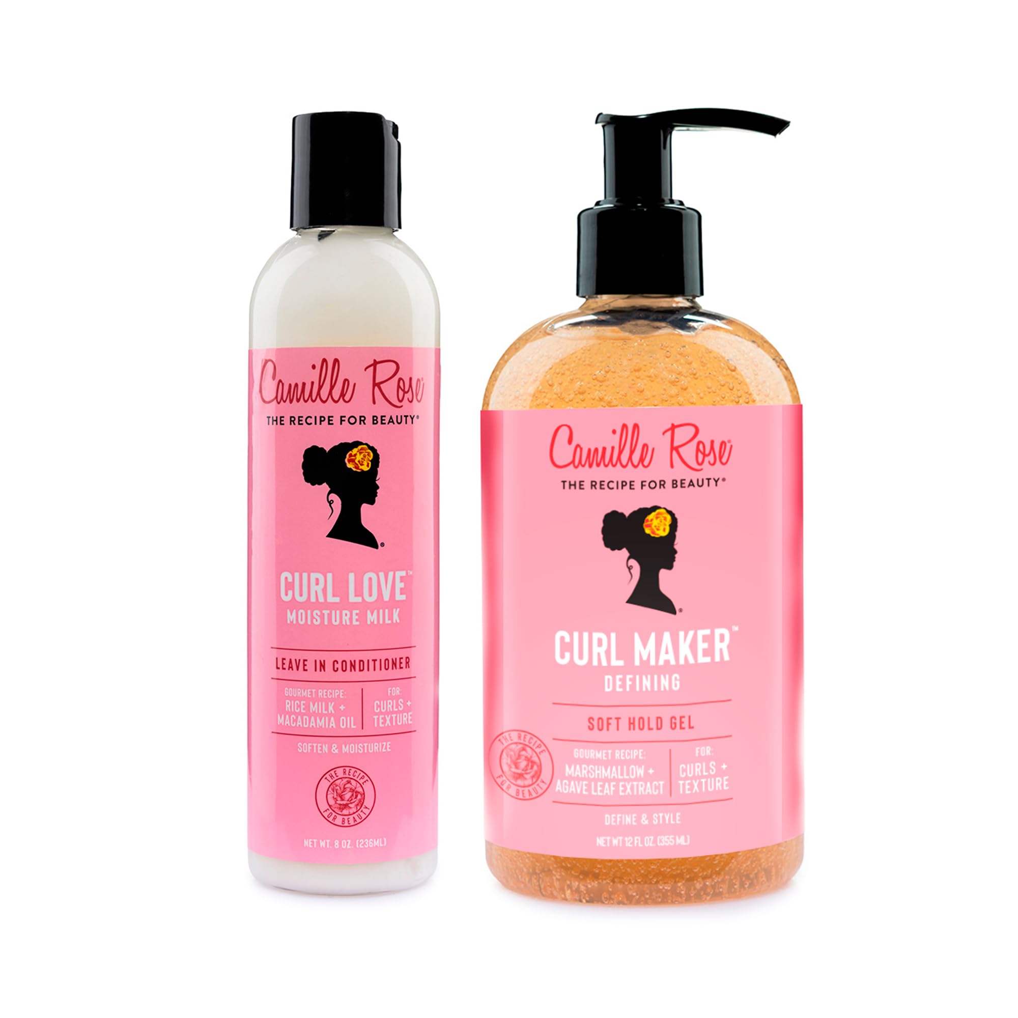Camille Rose Moisture Milk Leave-In Hair Conditioner 240 ml and Curl Maker Jelly 355 ml Bundle