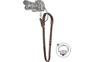 C COIRO Leather Camera Strap for One Camera - Professional Single Leather Camera Harness for Photographers Quick Release Gear DSLR
