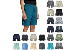 Gym Shorts for Men Quick Dry Hiking Shorts Lightweight Athletic Workout Short Summer Beach Short Pants with Zipper Pockets