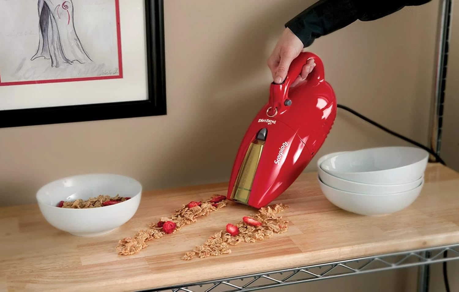Dirt Devil SD20005RED Scorpion Handheld Vacuum Cleaner, Corded, Small, Dry Hand Held Vac With Cord, Red (Design Might Vary) - Household Vacuum Bags Upright
