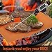 WEDNA 3 Pcs of Copper BBQ Grill and Bake Mats + 1 Pack Digital Food Cooking Thermometer - Nonstick Reusable Golden Grill Mats Quality Guarantee