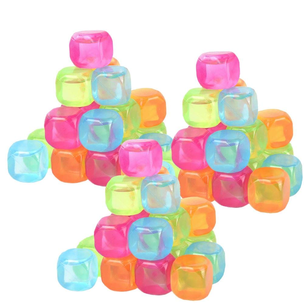 Vinsani 60 Pack Water Filled Ice Cubes Reusable Fast Freeze Frozen Cold Drink Freezer Chilled for Drinks - Ideal for BBQ Parties, Summer Picnics or General Use – Multicoloured
