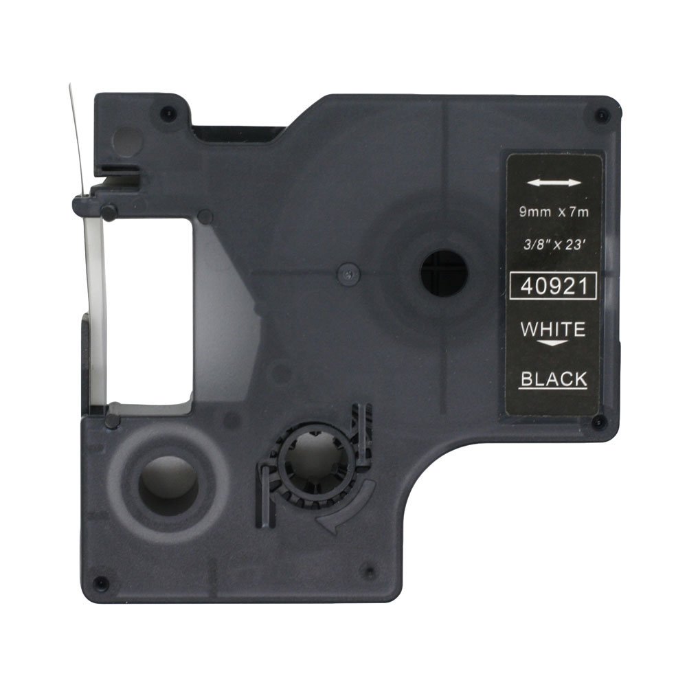 BROVACS 1 Pack White on Black Label Tape Compatible for DYMO D1 40921 9mm 3/8" OPA2121