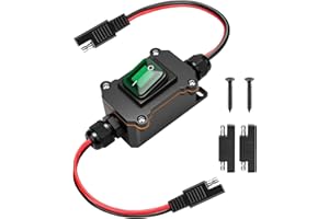 Linkstyle DC 12V Inline Power Toggle Switch, IP67 Waterproof 12AWG SAE to SAE Cable ON/Off Switch Quick Connect Disconnect wi