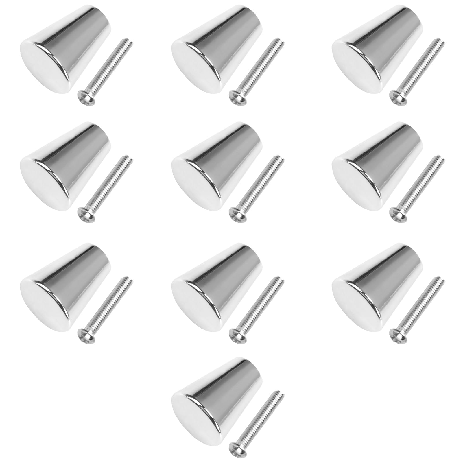 10PCS Kitchen Cupboard Knobs, Solid Metal Drawer Knobs 20 * 23 mm Polished Cabinet Knobs with Screws Round Shape Knob for Cupboard Wardrobe Dresser Drawer Furniture Decoration Furniture Renovations