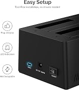 Sabrent 2 Bay USB C Hard Drive Docking Station 2.5 3.5 Inch SATA SSD HDD Cloning view 5