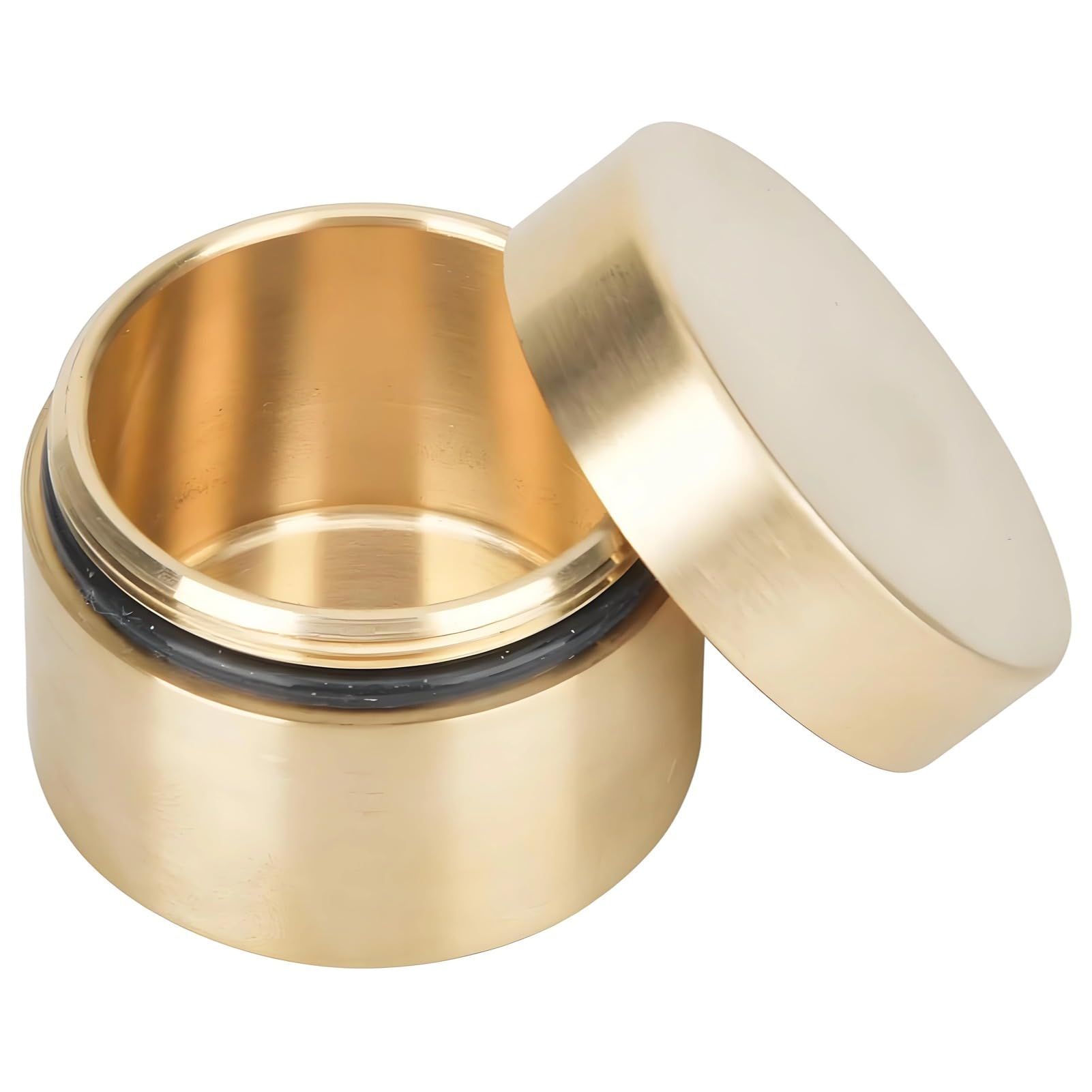 Dilwe Pocket Pill Boxes, Brass Round Shape Waterproof Dustproof Moisture Proof Medication Box Round Shape Sealed Container (S) Other hiking and camping supplies
