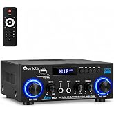 Romicta AK50MAX Stereo Audio Amplifier, Home Audio Stereo Receiver Bluetooth 5.0 with 400W 2.0 Channel FM Radio, Echo, USB, SD Card, AUX with Remote Control Home Theater Audio Stereo System