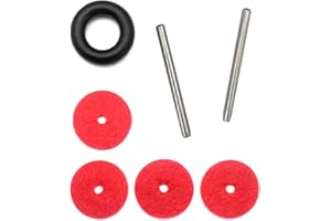 YEQIN 2 Pcs Metal Vintage Domestic Sewing Machine Spool Pins + 1 Pcs Bobbin Winder Tire + 4 Pcs Red Spool Pin Felt Pad for Singer Sewing Machine