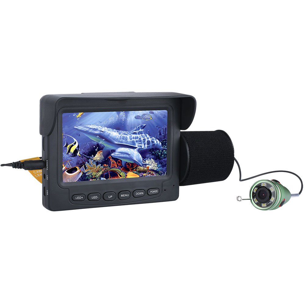 MOUNTAINONE Underwater Camera Fishing 4.3" LCD Monitor Fish Finder IR LED Night Vision Camera For Fishing 15M Fishing Camera for Ice, Lake and Boat Fishing (30M, G-Green)
