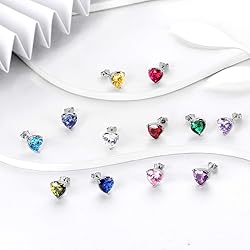 Pink Hearts Studs Earring Women 925 Sterling Silver