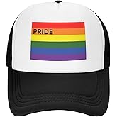 Pride Hat LGBT Baseball Cap Adjustable Rainbow Pride Trucker Hat Mesh Gay Pride Hats for Men Women