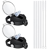 HYDROWION Auto Flip Straw Lid with Button Lock for Wide Mouth Water Bottle 12, 18, 24, 32, 40, 64oz, Great Lid for Hydro Flask, Takeya, Iron Flask