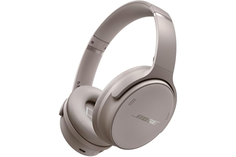 Bose QuietComfort Headphones - Wireless Bluetooth Headphones, Active Over Ear Noise Cancelling and Mic, USB-C Charging, Deep Bass, Up to 24 Hours of Playtime, Sandstone