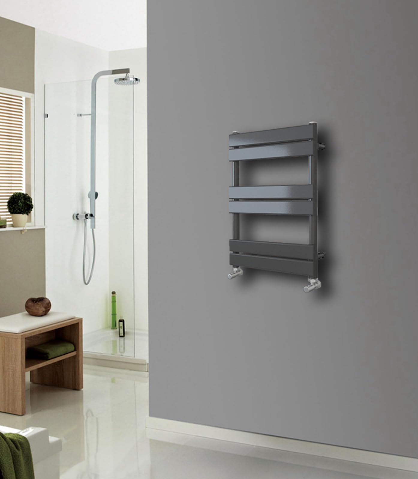 Keenware KTW-002 Towel Warmer Radiator, Anthracite Grey, 650 x 400 mm