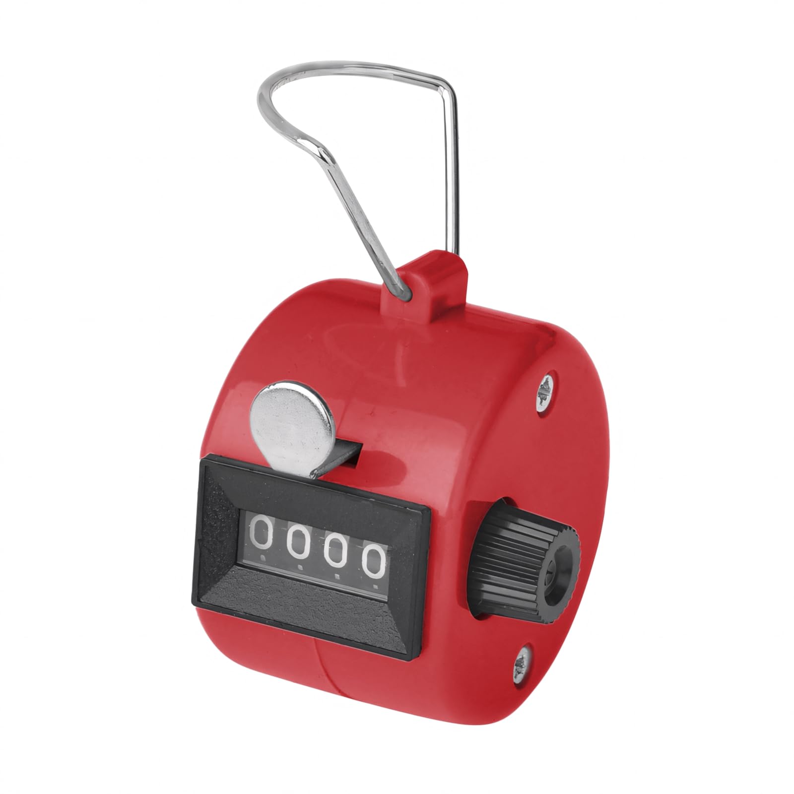 GOGO Handheld Tally Counter, Plastic 4 Digit Palm Clicker, Manual Mechanical Counter for Sport Events, Knitting - Red