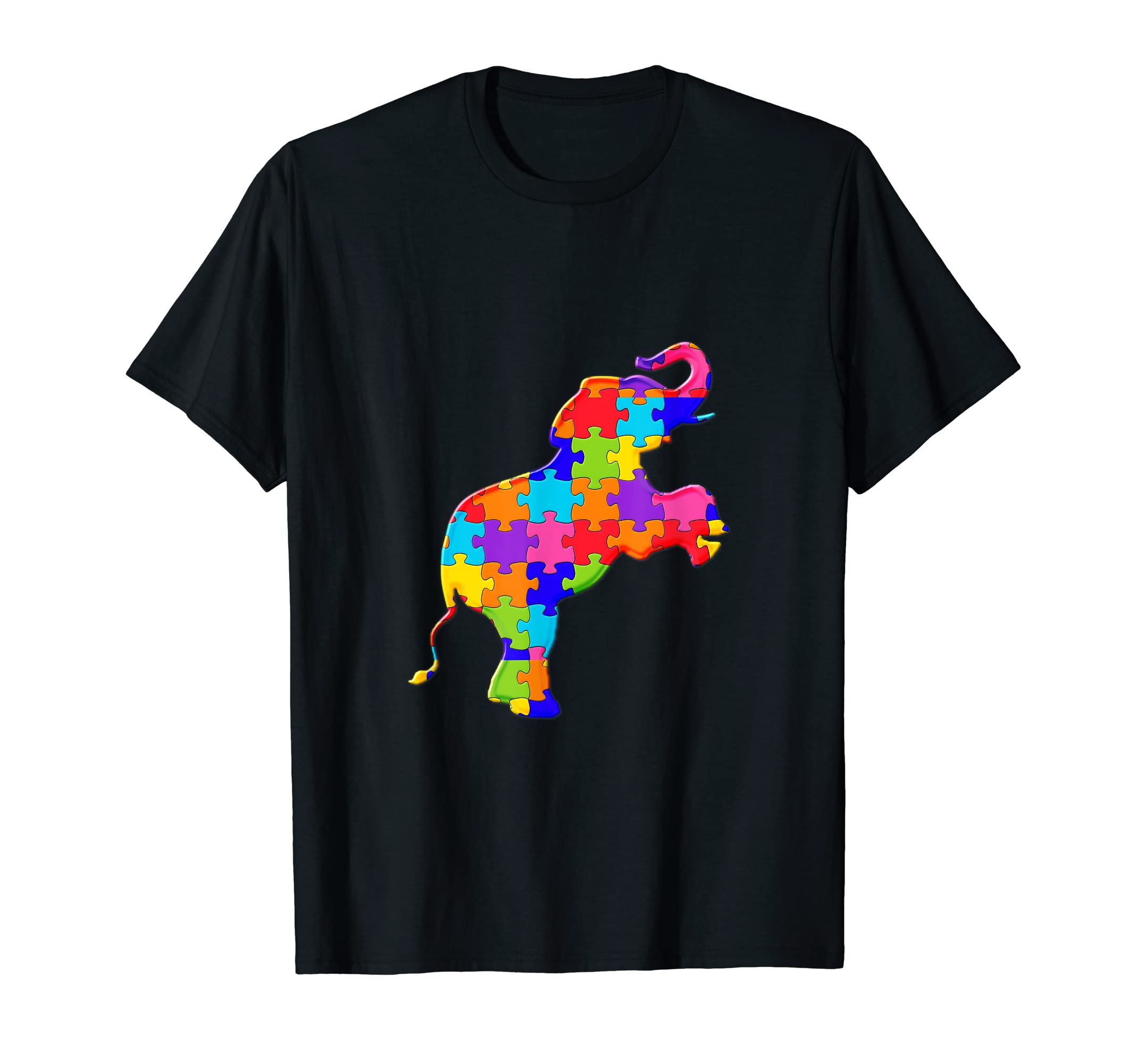 Elephant African Indian Animal Jigsaw Autism Puzzle T-Shirt