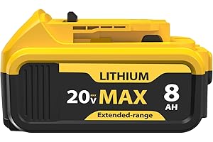 8000mAh High Capacity Replacement for Dewalt 20V Max Battery Compatible with DCB206 DCB201 DCB203 DCB207 DCB205 DCB204 Series