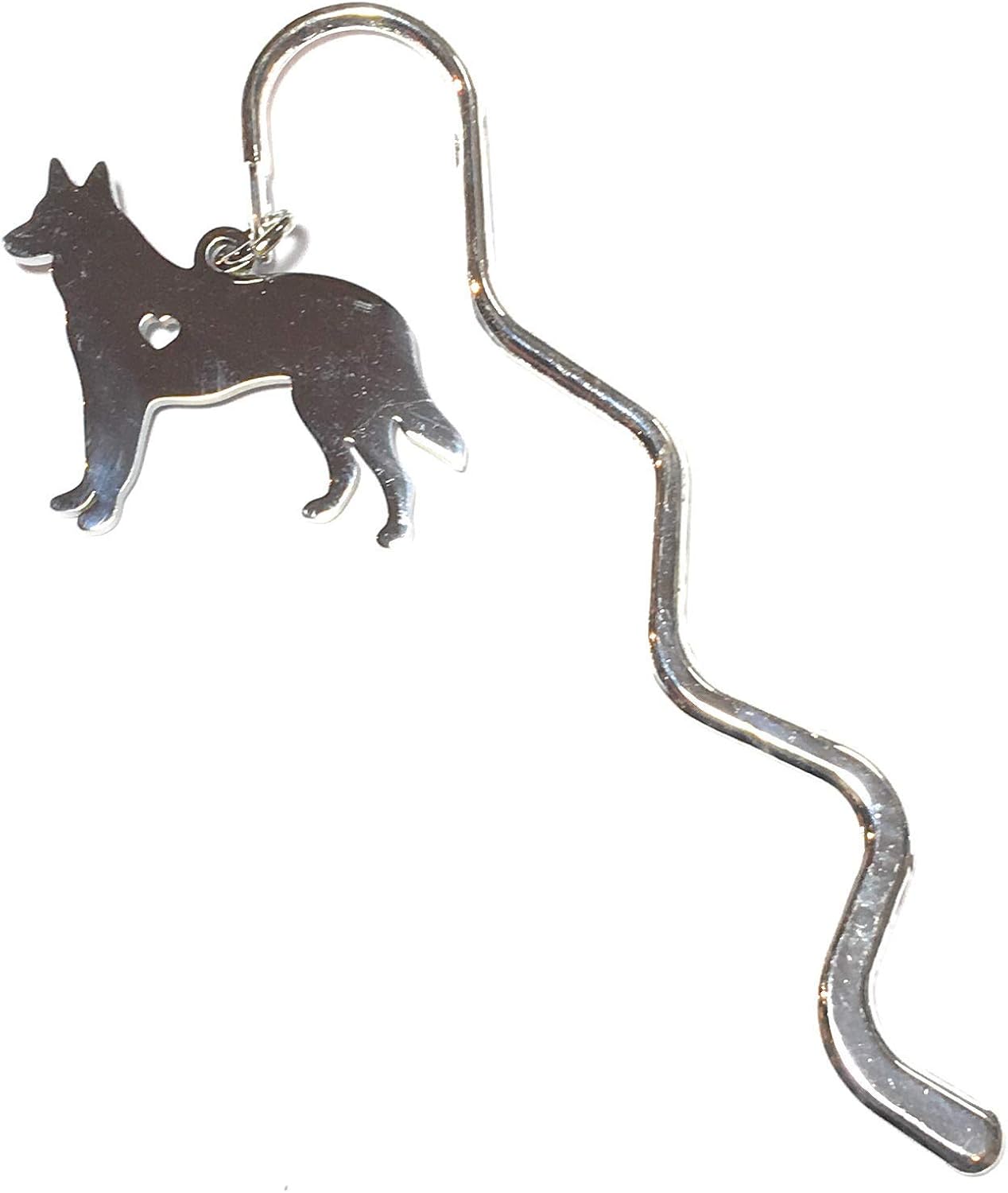 FizzyButton Gifts German Shepherd Dog Puppy Mini Bookmark in Organza Gift Bag, Silver