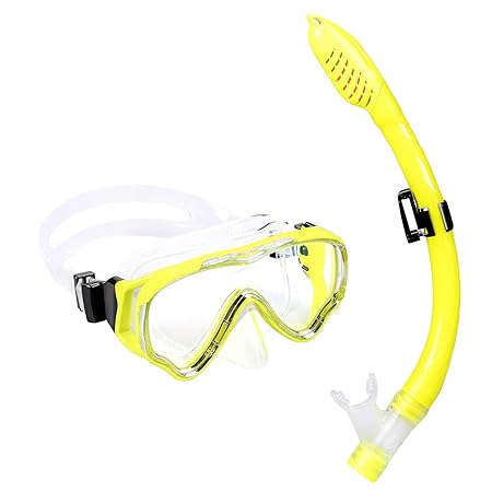UPhitnis Schnorchelset Kinder - Taucherbrille Anti-Fog und Trocken Schnorchel - Anti-Leck Tauchmaske Dry Schnorchel - Schnorc