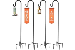 Ottsuls Shepherd-Hooks Adjustable for Bird-Feeder Lantern Plant-Hook Garden-Stake - Plant Stand Hanger for Outdoor Flower Basket, Bird Feeder Hanger Weddings Decor