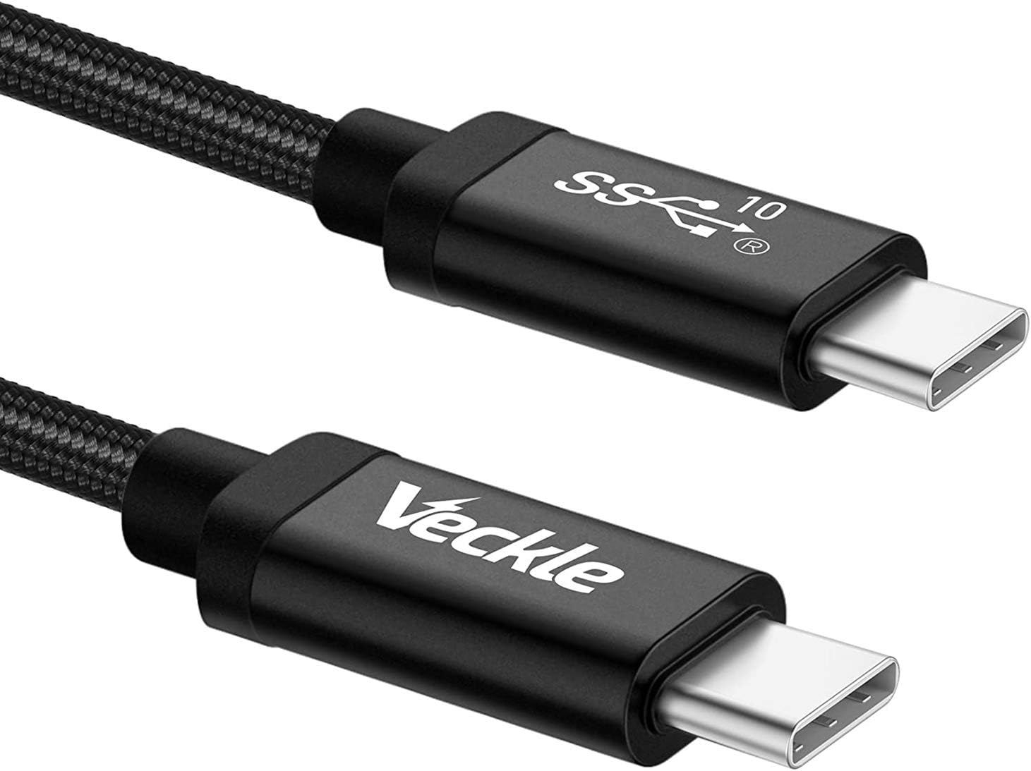USB C Cable, Veckle USB-IF Certified 3.3ft USB 3.1 Gen 2 Full Featured USB Type C to Type C Cable 10 Gbps with E-Marker and USB PD 100W for MacBook Pro, ChromeBook Pixel and More USB C Device, Black