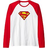Superman Classic Logo Raglan Baseball Tee