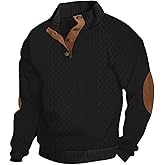Ymosrh Men's Sweatshirt European Size Outdoor Casual Standing Collar Long-Sleeved Sweater Crewneck Sweatshirts, S-5XL