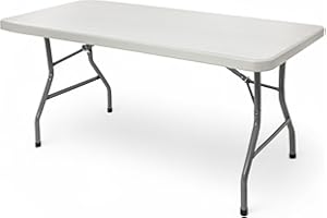 OEF Furnishings OEFBT Series Rectangular Commercial-Grade Premium Industrial Folding Table, Heavy-Duty Blow-Molded Design with Thick Top and 17-Gauge Steel Frame (30" × 60", Speckled Gray Top)